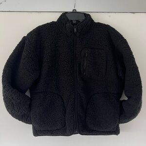 Black GapFit Reversible Sherpa Zip-Up Jacket